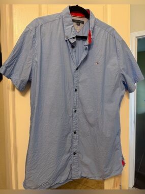 Tommy Hilfiger Blue Short Sleeve Button-Down Shirt